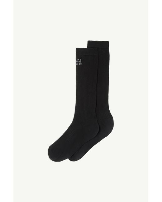 MM6 by Maison Margiela Black Knee-High Socks
