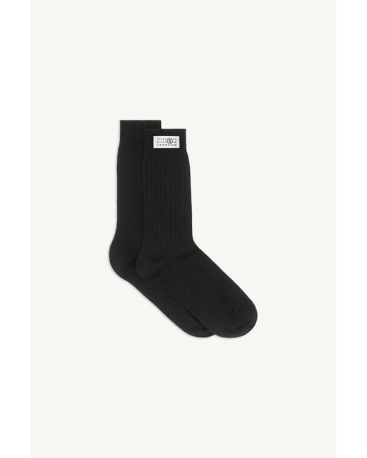 MM6 by Maison Margiela Black Wool Blend Socks