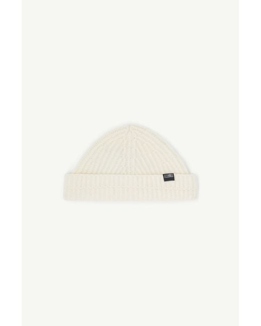 MM6 by Maison Margiela White Numeric Knit Beanie