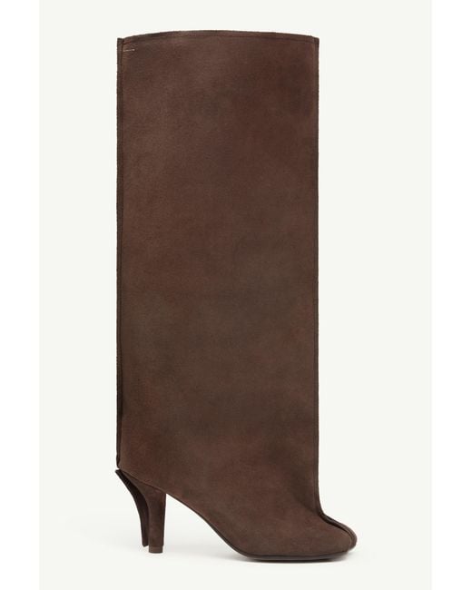 MM6 by Maison Margiela Brown Suede Anatomic Tube Boots