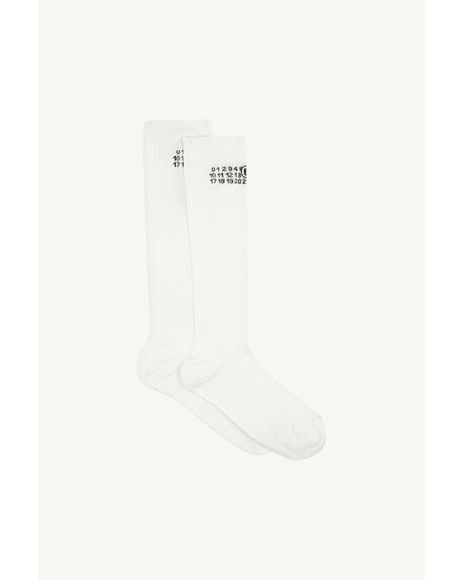 MM6 by Maison Margiela White Knee-High Socks