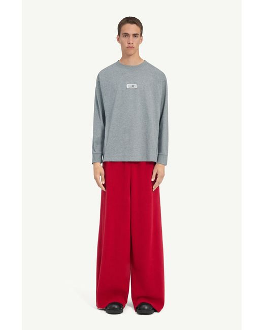 MM6 by Maison Margiela Blue Cotton Jersey Long-Sleeve Top for men