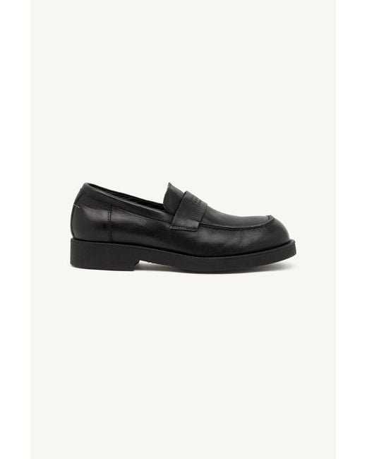 MM6 by Maison Margiela Black Washed Suede Biker Loafers for men