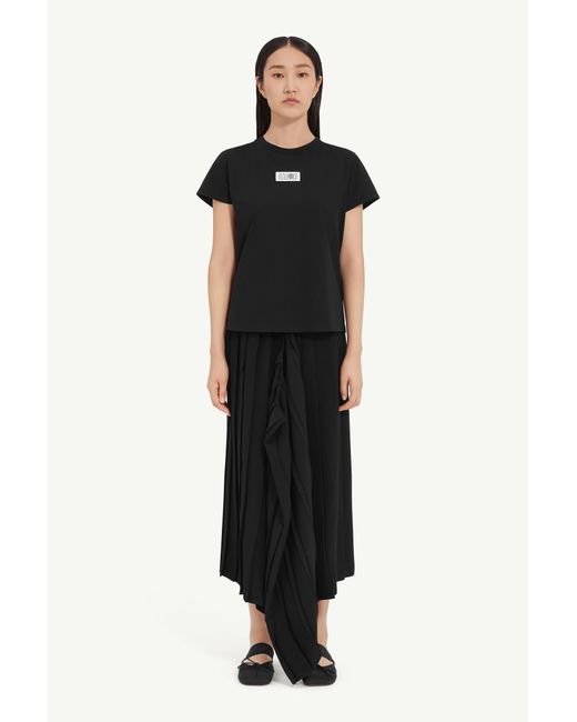 MM6 by Maison Margiela Black Numeric Cotton Jersey T-Shirt