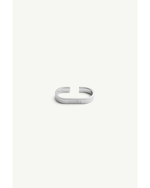 MM6 by Maison Margiela Metallic Palladium Double Numeric Ring