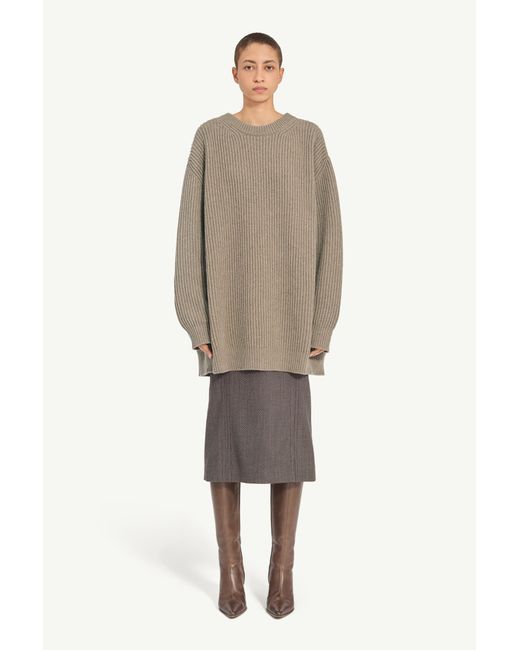 MM6 by Maison Margiela Natural Wool Blend Sweater Dress