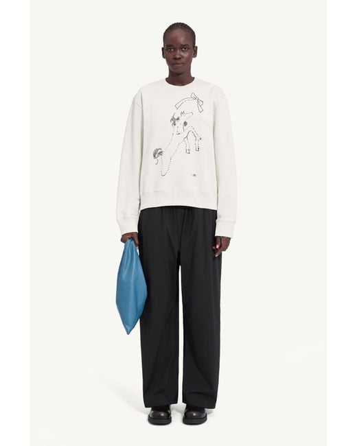 MM6 by Maison Margiela Natural Horse Print Unbrushed Cotton Sweatshirt