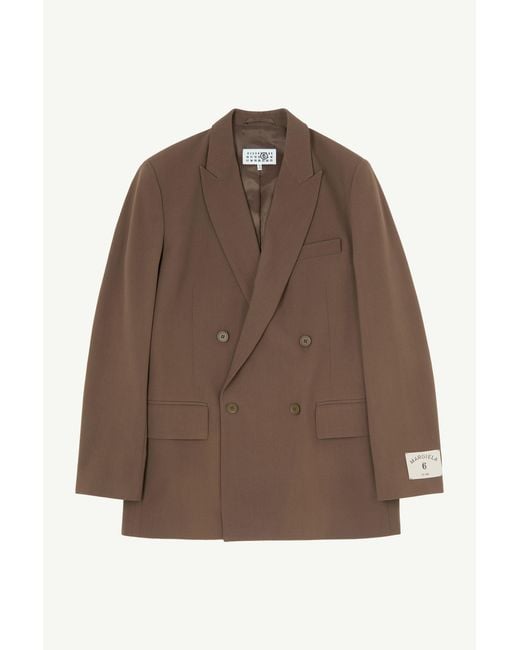 MM6 by Maison Margiela Brown Wool Blend Suit Jacket