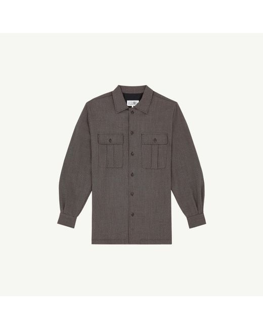 MM6 by Maison Margiela Gray Tweed Shirt Dress