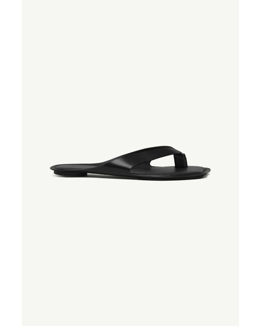 MM6 by Maison Margiela Black Anatomic Leather Flip Flops