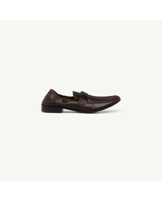 MM6 by Maison Margiela Black Swing-Toe Leather Loafers