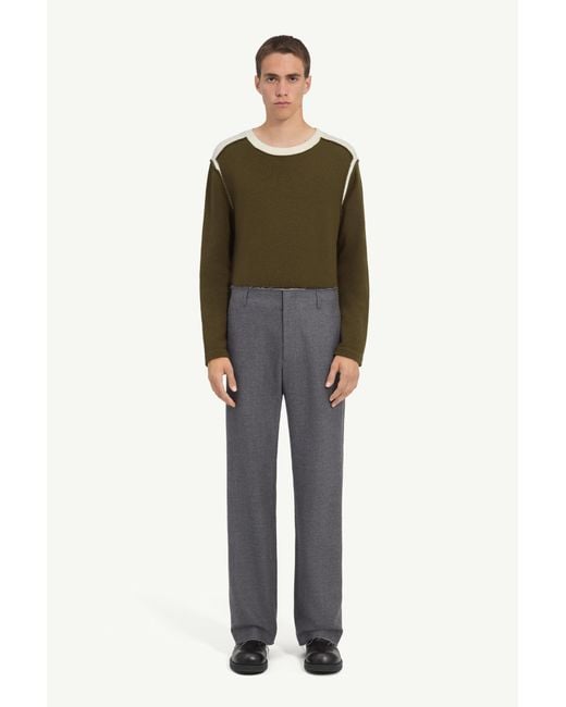 MM6 by Maison Margiela Blue Tailoring Wool Trousers for men
