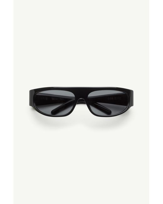 MM6 by Maison Margiela Black Wraparound Sunglasses