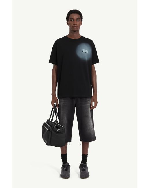 MM6 by Maison Margiela Black Spray Print T-Shirt for men