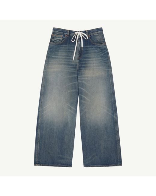 MM6 by Maison Margiela Blue Wide-Leg Jeans