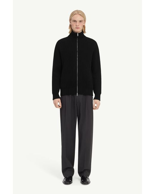 MM6 by Maison Margiela Black Ribbed Knit Jacket for men