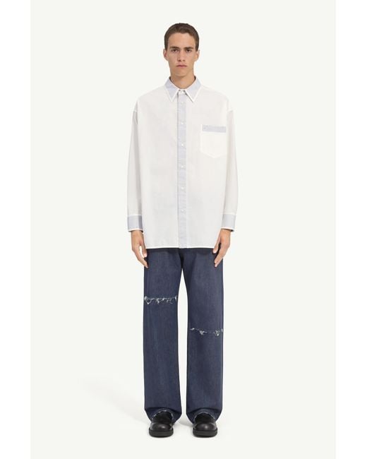 MM6 by Maison Margiela White Cotton Poplin Shirt for men