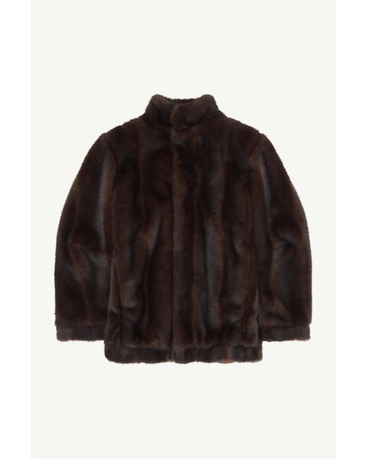 MM6 by Maison Margiela Black Faux Fur Jacket