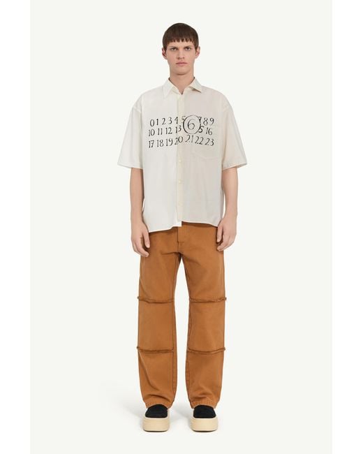 MM6 by Maison Margiela Asymmetrisches Hemd Aus Popeline, Mann, Größe in White für Herren