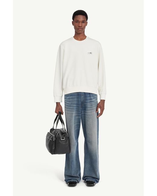 MM6 by Maison Margiela White Numeric Logo Jumper for men