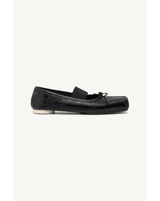 MM6 by Maison Margiela Black Numeric Square-Toe Ballerinas