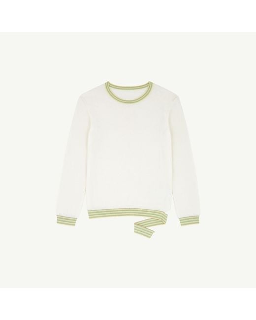MM6 by Maison Margiela White Bouclé Long-Sleeve Knit for men