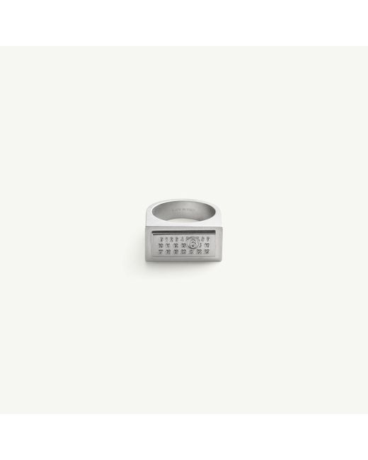 MM6 by Maison Margiela White Numeric Rectangle Ring for men