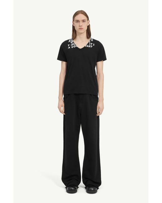 MM6 by Maison Margiela Black Sida Print T-Shirt for men
