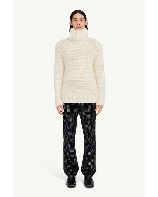 MM6 by Maison Margiela White Chunky Wool Turtleneck Jumper for men
