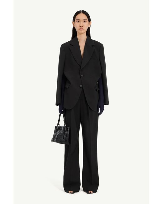 MM6 by Maison Margiela Black Wool-Blend Blazer With Gloves
