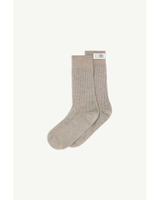 MM6 by Maison Margiela White Wool Blend Socks