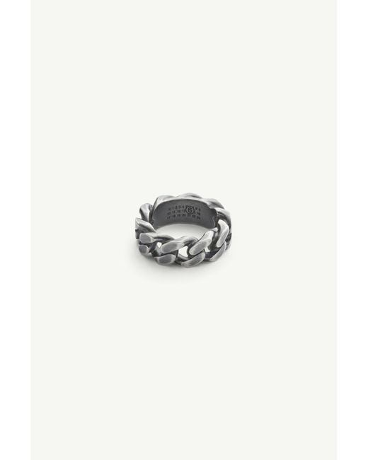 MM6 by Maison Margiela White Chain-Link Ring