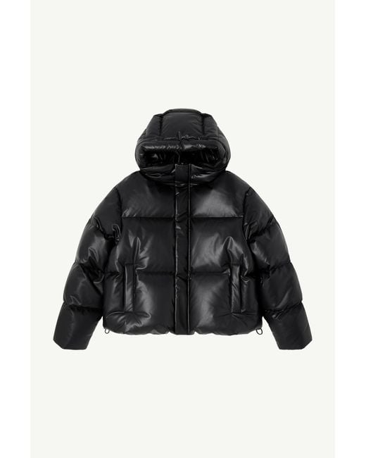 MM6 by Maison Margiela Black Hooded Puffer Jacket for men
