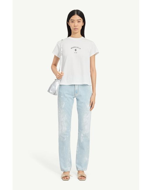MM6 by Maison Margiela White Signature Jersey T-Shirt