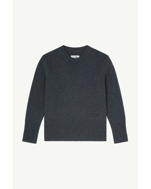 MM6 by Maison Margiela Blue Wool Crew Neck Jumper for men