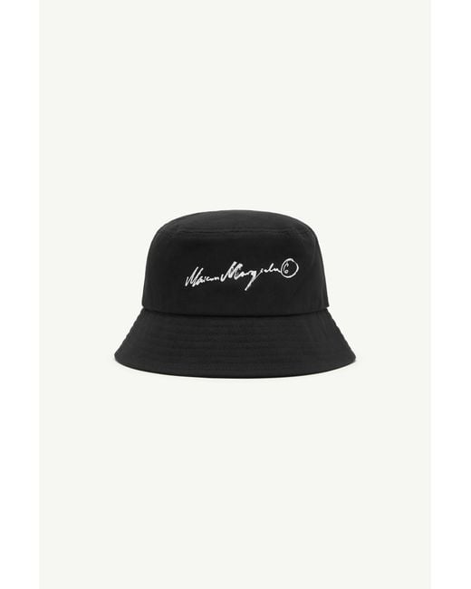 MM6 by Maison Margiela Black Cotton Bucket Hat