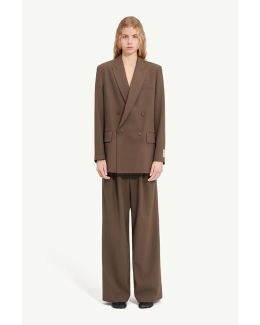 MM6 by Maison Margiela Brown Wool Blend Suit Jacket