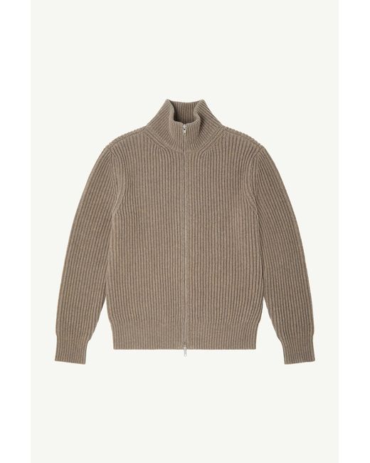 MM6 by Maison Margiela Natural Ribbed Knit Jacket for men