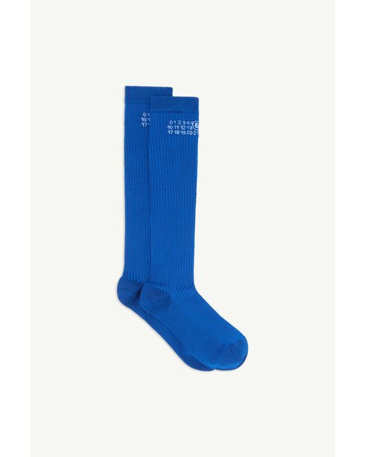 MM6 by Maison Margiela Blue Knee-High Socks