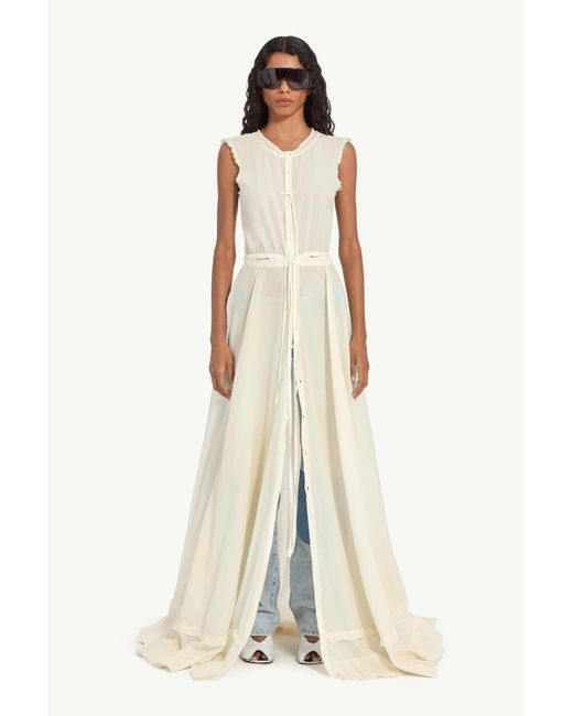 MM6 by Maison Margiela White Ruffle Dress