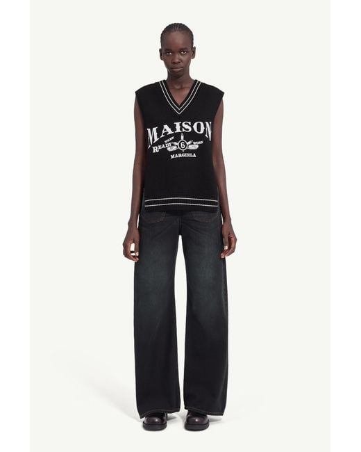 MM6 by Maison Margiela Black Wool Sweater Vest