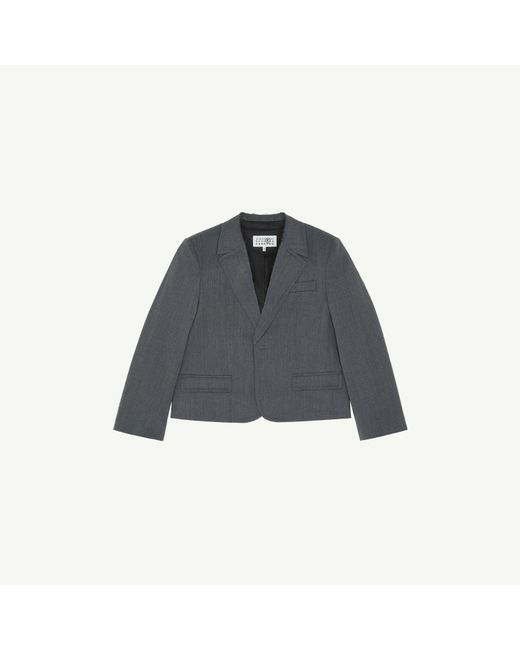 MM6 by Maison Margiela Blue Cropped Wool Blend Blazer
