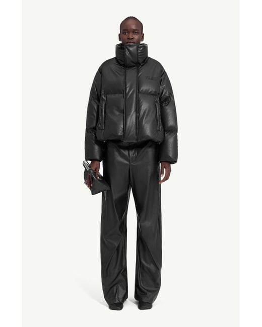 MM6 by Maison Margiela Black Padded Faux Leather Jacket