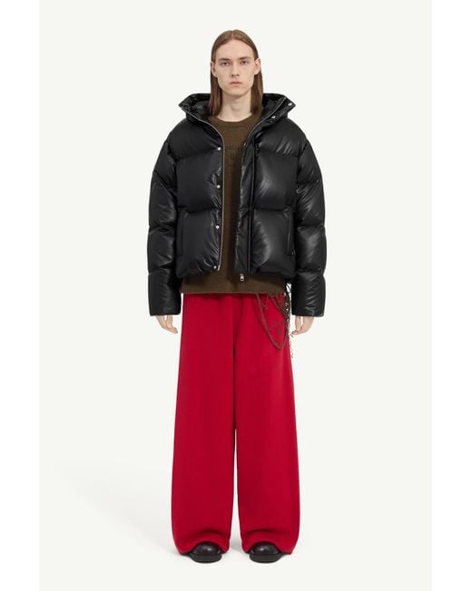 MM6 by Maison Margiela Black Hooded Puffer Jacket for men
