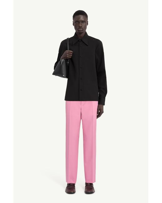 MM6 by Maison Margiela Black Pattern Hole Tailored Shirt for men