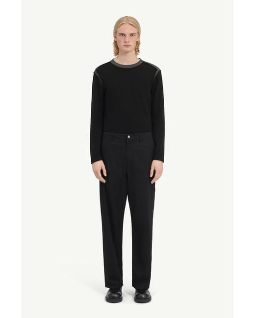 MM6 by Maison Margiela Black Cotton Twill Trousers for men
