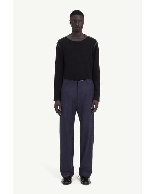 MM6 by Maison Margiela Blue Tailoring Wool Trousers for men