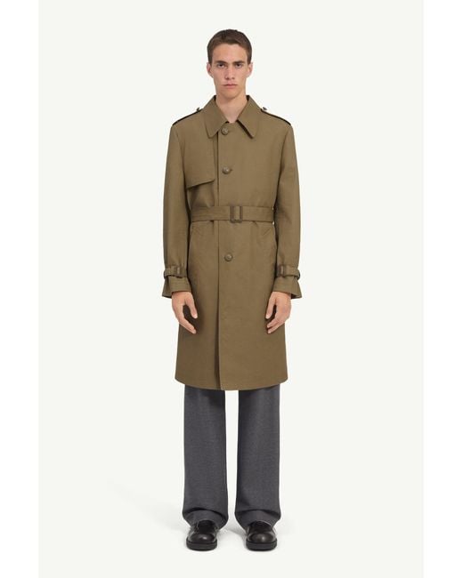 MM6 by Maison Margiela Natural Coated Cotton Trench Coat for men