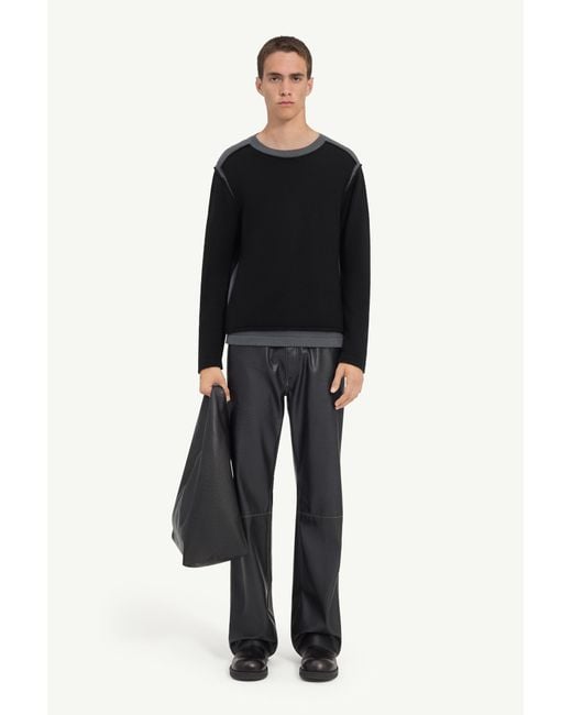 MM6 by Maison Margiela Black Crew Neck Jumper for men