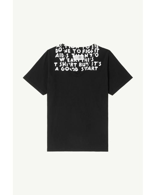 MM6 by Maison Margiela Black Sida Print T-Shirt for men
